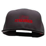 Live Streamer  Embroidered Two Tone Flat Bill Snapback - Black-Charcoal OSFM