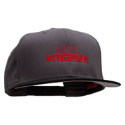 Live Streamer  Embroidered Two Tone Flat Bill Snapback - Black-Charcoal OSFM