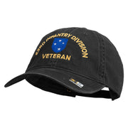 U.S. Army 23rd Infantry Division Embroidered Washed Solid Pigment Dyed Cotton Twill Brass Buckle Cap - Black OSFM