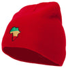 Rasta Africa Map Embroidered 8 Inch Knitted Short Beanie