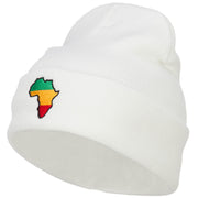 Rasta Africa Map Embroidered Long Beanie