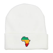 Rasta Africa Map Embroidered Long Beanie