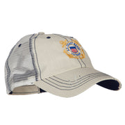 US Coast Guard Anchors Veteran Embroidered Low Profile Cotton Mesh Cap