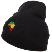 Rasta Africa Map Embroidered Long Beanie