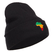 Rasta Africa Map Embroidered Long Beanie