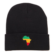 Rasta Africa Map Embroidered Long Beanie