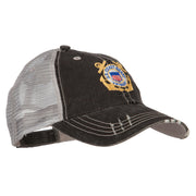 US Coast Guard Anchors Veteran Embroidered Low Profile Cotton Mesh Cap