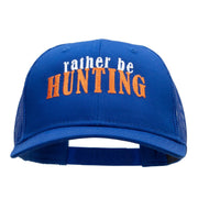 Rather Be Hunting Embroidered Low Profile Mesh Snapback