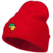 Rasta Africa Map Embroidered Long Beanie