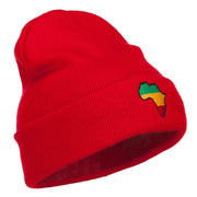 Rasta Africa Map Embroidered Long Beanie