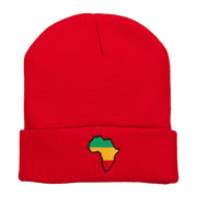 Rasta Africa Map Embroidered Long Beanie