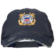 US Coast Guard Anchors Veteran Embroidered Low Profile Cotton Mesh Cap