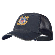 US Coast Guard Anchors Veteran Embroidered Low Profile Cotton Mesh Cap