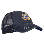 US Coast Guard Anchors Veteran Embroidered Low Profile Cotton Mesh Cap