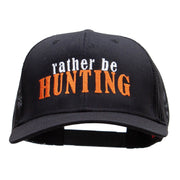 Rather Be Hunting Embroidered Low Profile Mesh Snapback