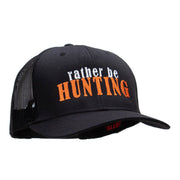 Rather Be Hunting Embroidered Low Profile Mesh Snapback