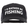 I'd Rather Be Fishing Heat Transfer Solid Cotton Twill 5 Panel Mesh Cap