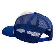 Surf Board Mural Embroidered Premium Pro Style 5 Panels Mesh Cap - Royal-Stone-Royal OSFM