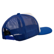 Surf Board Mural Embroidered Premium Pro Style 5 Panels Mesh Cap - Royal-Stone-Royal OSFM