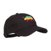 Rasta Cali Bear Embroidered Unstructured Cap