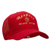 Respect Black Lives Statement Embroidered Cotton Mesh Cap