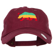 Rasta Cali Bear Embroidered Unstructured Cap