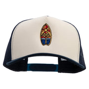 Surf Board Mural Embroidered Premium Pro Style 5 Panels Mesh Cap - Navy-Stone-Navy OSFM