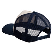 Surf Board Mural Embroidered Premium Pro Style 5 Panels Mesh Cap - Navy-Stone-Navy OSFM