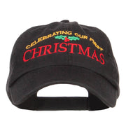 Celebrating First Christmas Embroidered Low Cap