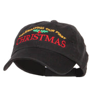 Celebrating First Christmas Embroidered Low Cap