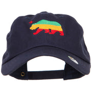 Rasta Cali Bear Embroidered Unstructured Cap