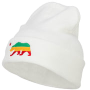 Rasta Cali Bear Embroidered Long Beanie