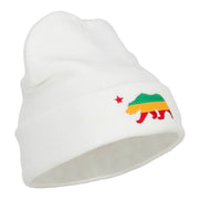 Rasta Cali Bear Embroidered Long Beanie