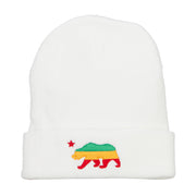 Rasta Cali Bear Embroidered Long Beanie