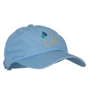 Rhode Island Common Blue Violet with Map Embroidered Unstructured Washed Cap