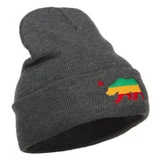 Rasta Cali Bear Embroidered Long Beanie