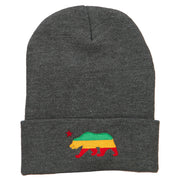 Rasta Cali Bear Embroidered Long Beanie