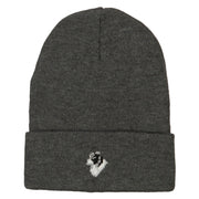 Border Collie Head Embroidered Long Knitted Beanie