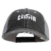 Chopper Embroidered Low Profile Special Cotton Mesh Cap - Black OSFM