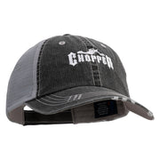 Chopper Embroidered Low Profile Special Cotton Mesh Cap - Black OSFM