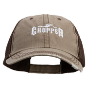 Chopper Embroidered Low Profile Special Cotton Mesh Cap - Khaki-Brown OSFM