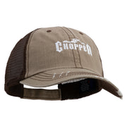 Chopper Embroidered Low Profile Special Cotton Mesh Cap - Khaki-Brown OSFM