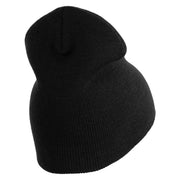 US Navy Retired Military Embroidered Heavyweight Classic Knit Short Beanie - Black OSFM