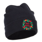 Warm Wishes Embroidered Long Beanie