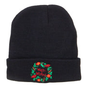 Warm Wishes Embroidered Long Beanie