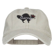 Scaredy Cat Embroidered Washed Cap