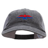 Red Eagle And Blue Embroidered Washed Trucker Cap