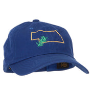 Nebraska Goldenrod with Map Embroidered Unstructured Washed Cap