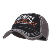 Kick Off Football Embroidered Frayed Bill Cap