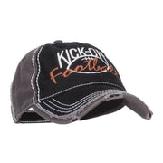 Kick Off Football Embroidered Frayed Bill Cap